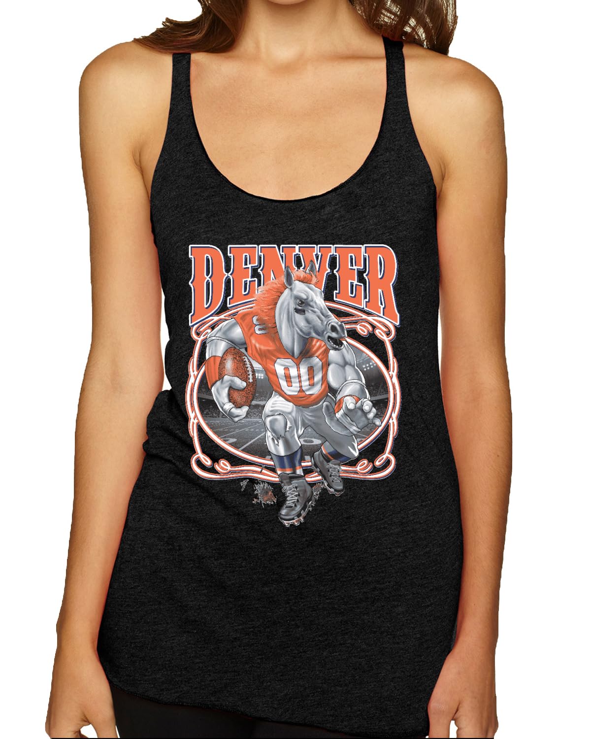 DEN Fantasy Football Sports Women's Triblend Racerback Tank