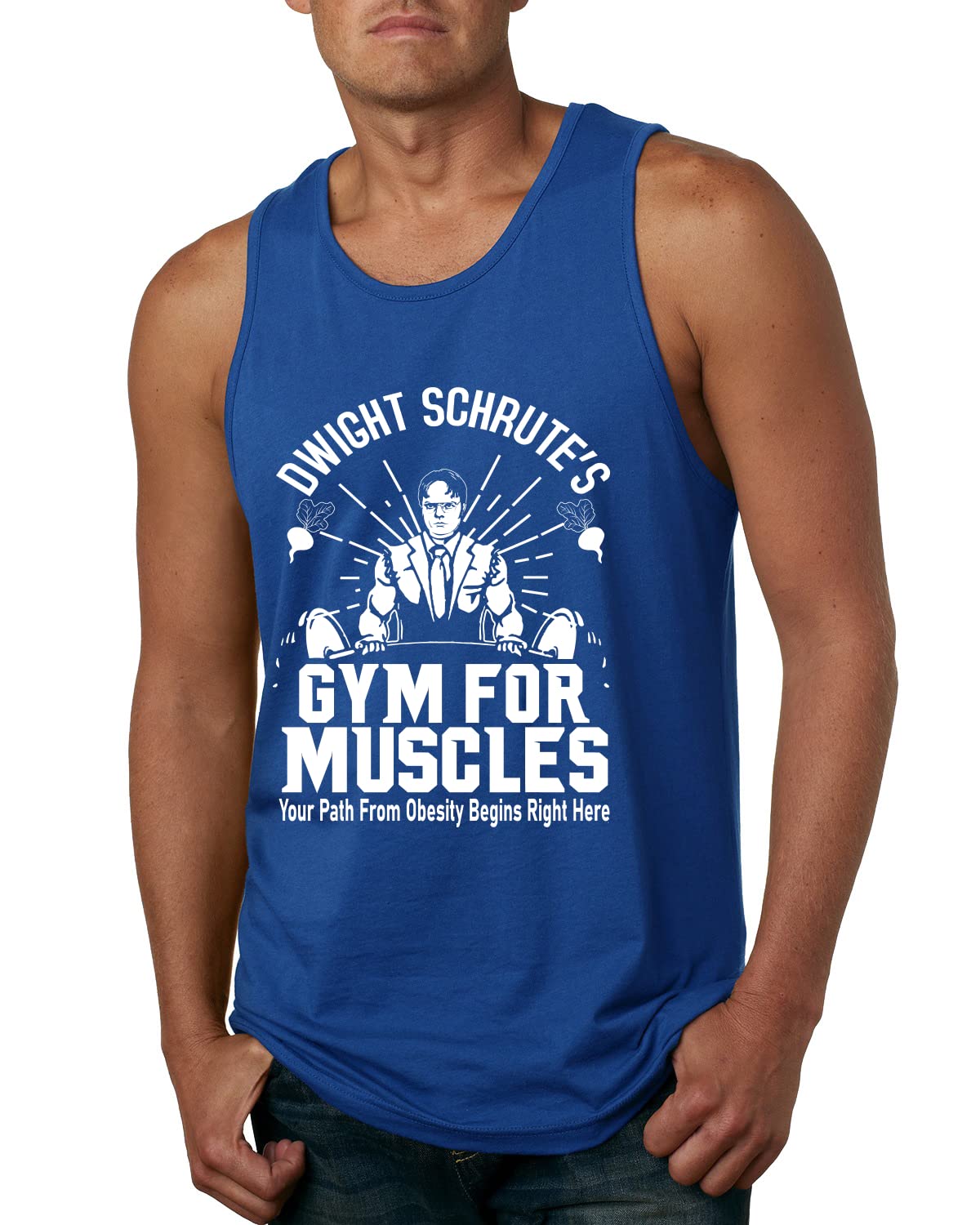 Dwight Schrute's Gym for Muscles Gym/Workout Mens Graphic Tank Top