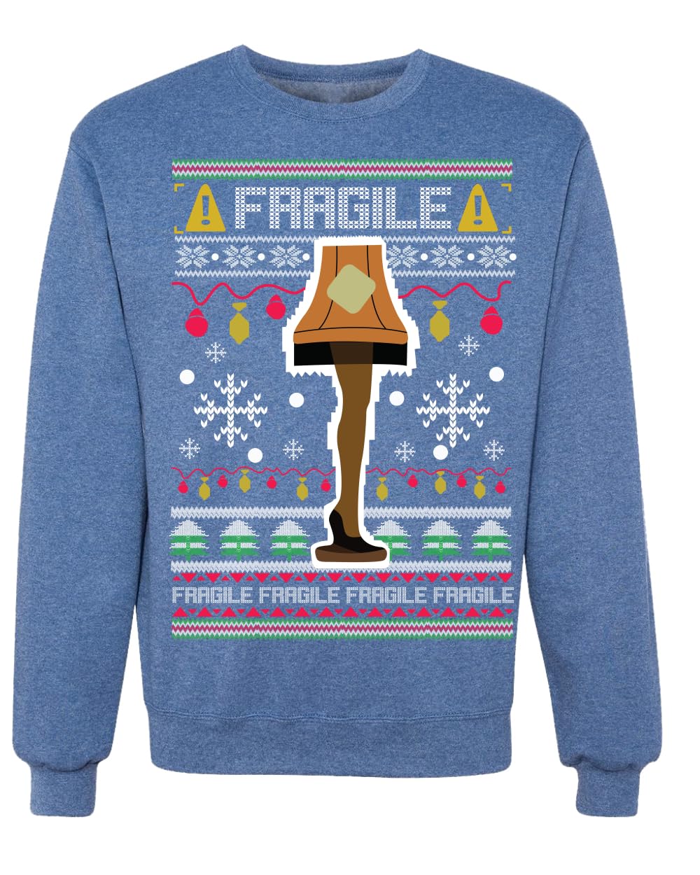 Fragile Leg Lamp Ugly Christmas Sweater Unisex Crewneck Graphic Sweatshirt