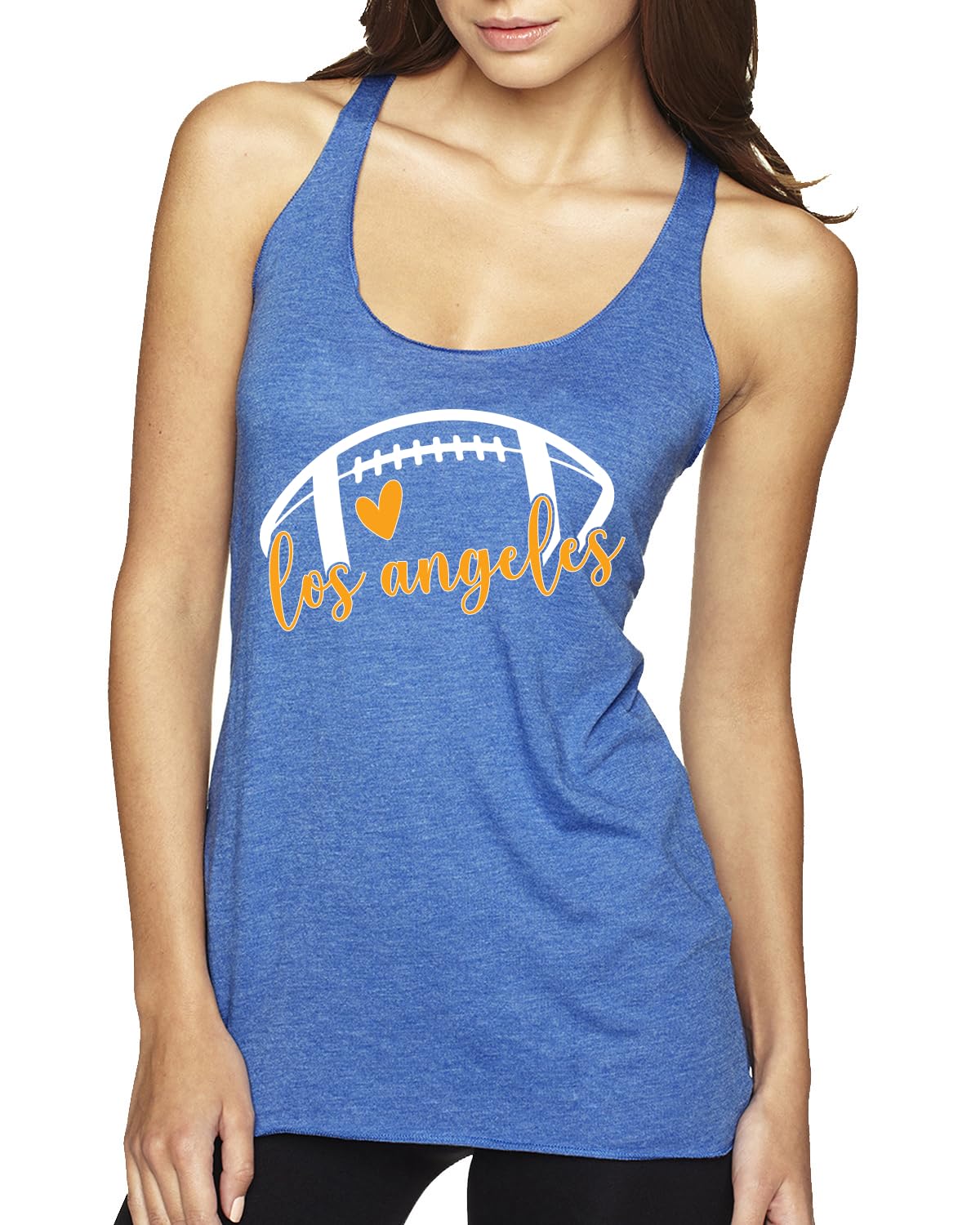 Football Hometown Fan Heart Script Writing Sports Tri-Blend Racerback Tank Top