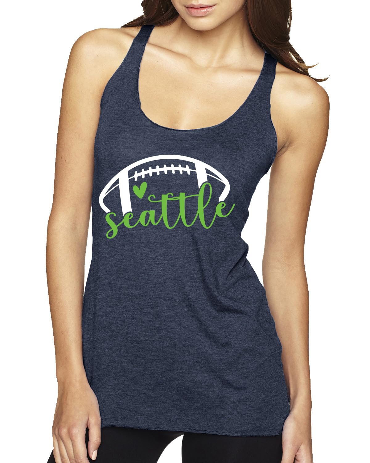 Football Hometown Fan Heart Script Writing Sports Tri-Blend Racerback Tank Top