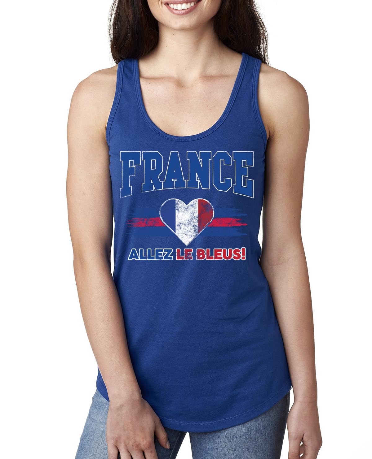 Flag Heart Soccer Fan, Women's Novelty Shirt, Game Day Gift for Her Racerback Tank Top