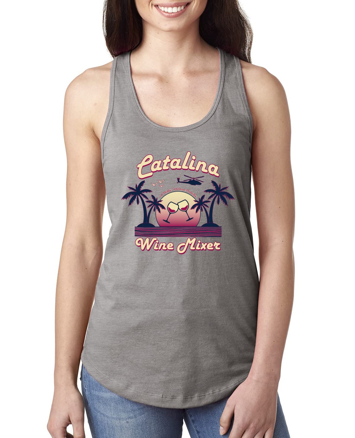 Funny Catalina Wine Mixer Island Pop Culture Ladies Racerback Tank Top