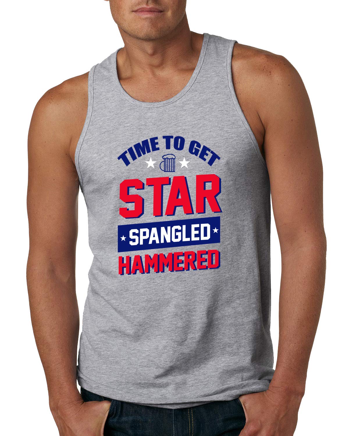 Beer Bacon Guns Freedom Funny America USA Drinking Independence Day Mens Graphic Tank Top