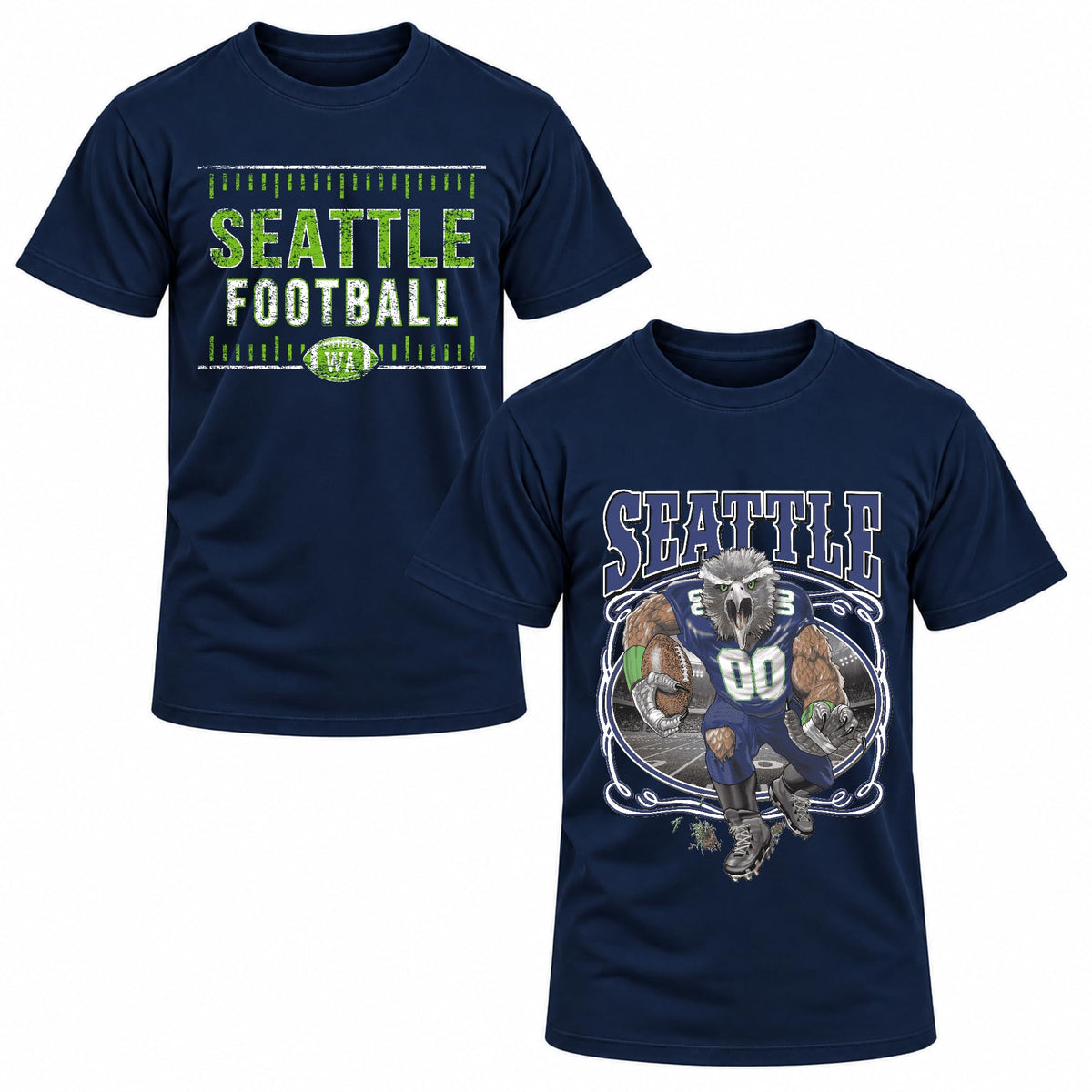 Football Fan 2 Pack Mens Tee Unisex Tshirt Graphic Football Team Tee