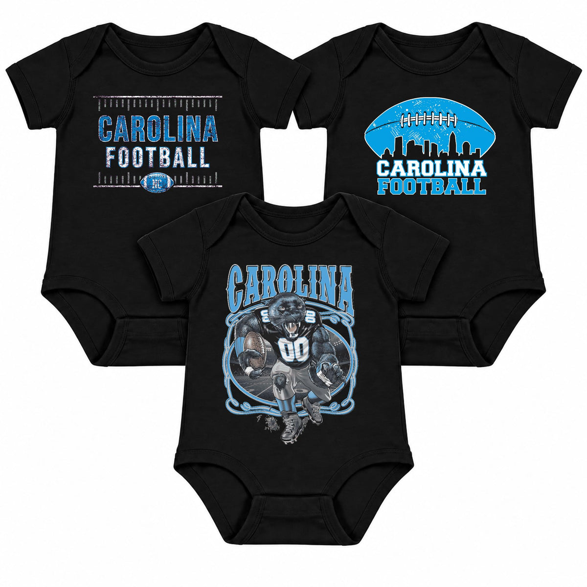 3-Pack Baby Bodysuit American Football Fan for Boys Girls Newborn Infant