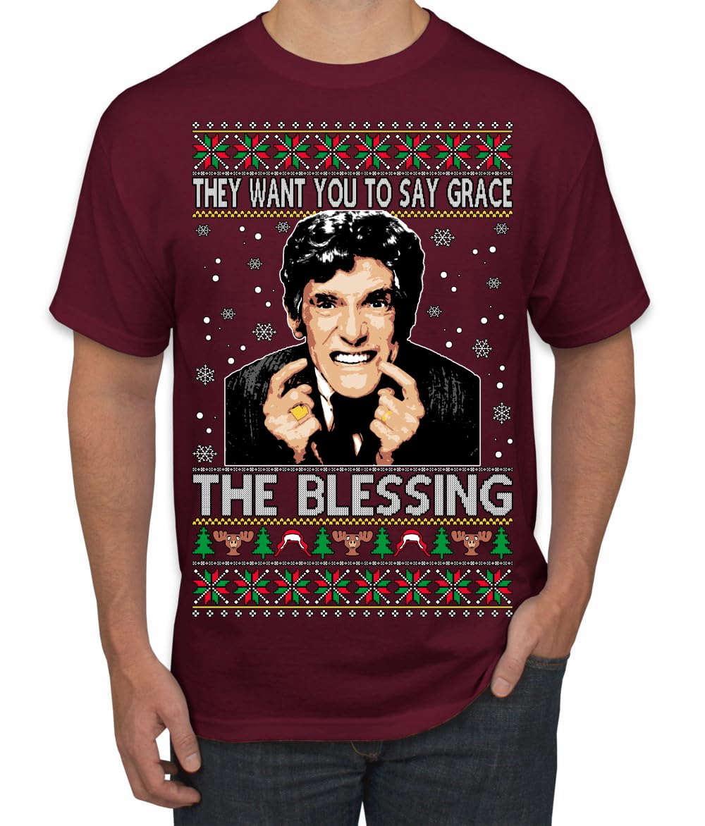 Funny Uncle Louis Classic Holiday 80s Xmas Movies Ugly Christmas Men's T-Shirt