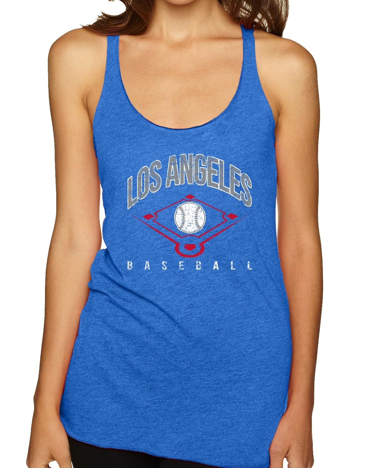 American Baseball Fan Vintage Distressed Field Sports Gift Tri-Blend Racerback Tank