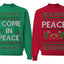 I Come in Peace Couples Sweatshirt Ugly Christmas Matching Crewneck Sweater