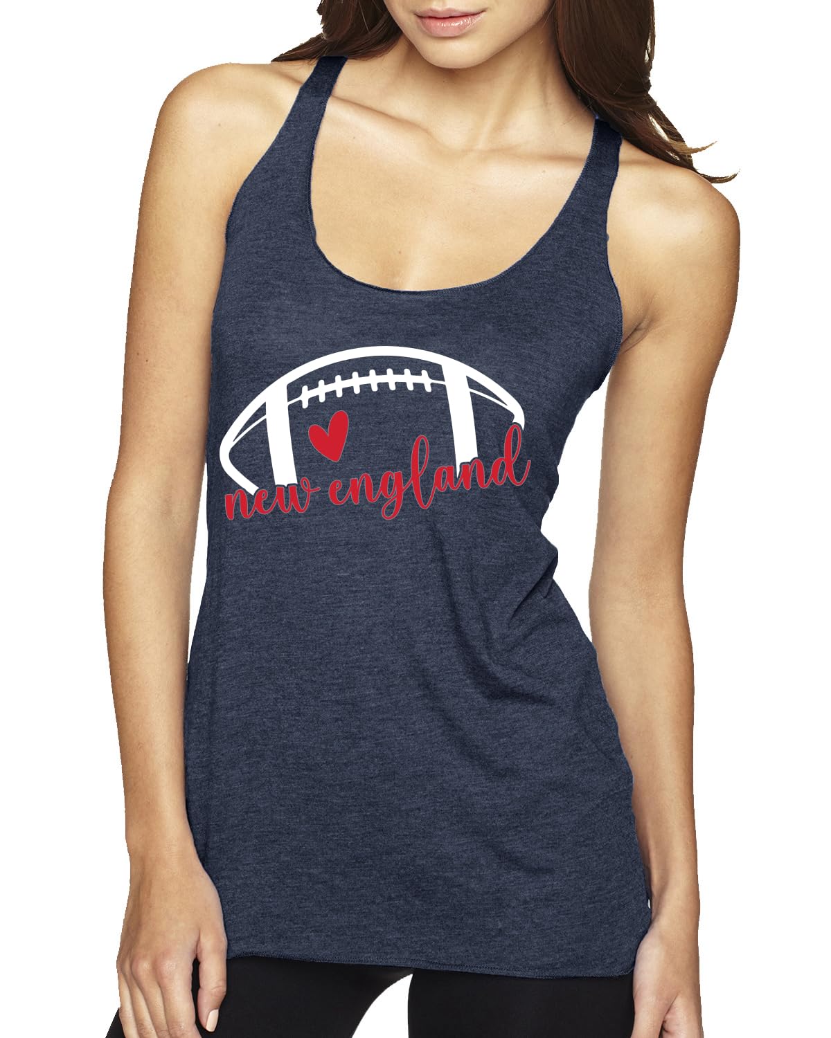 Football Hometown Fan Heart Script Writing Sports Tri-Blend Racerback Tank Top