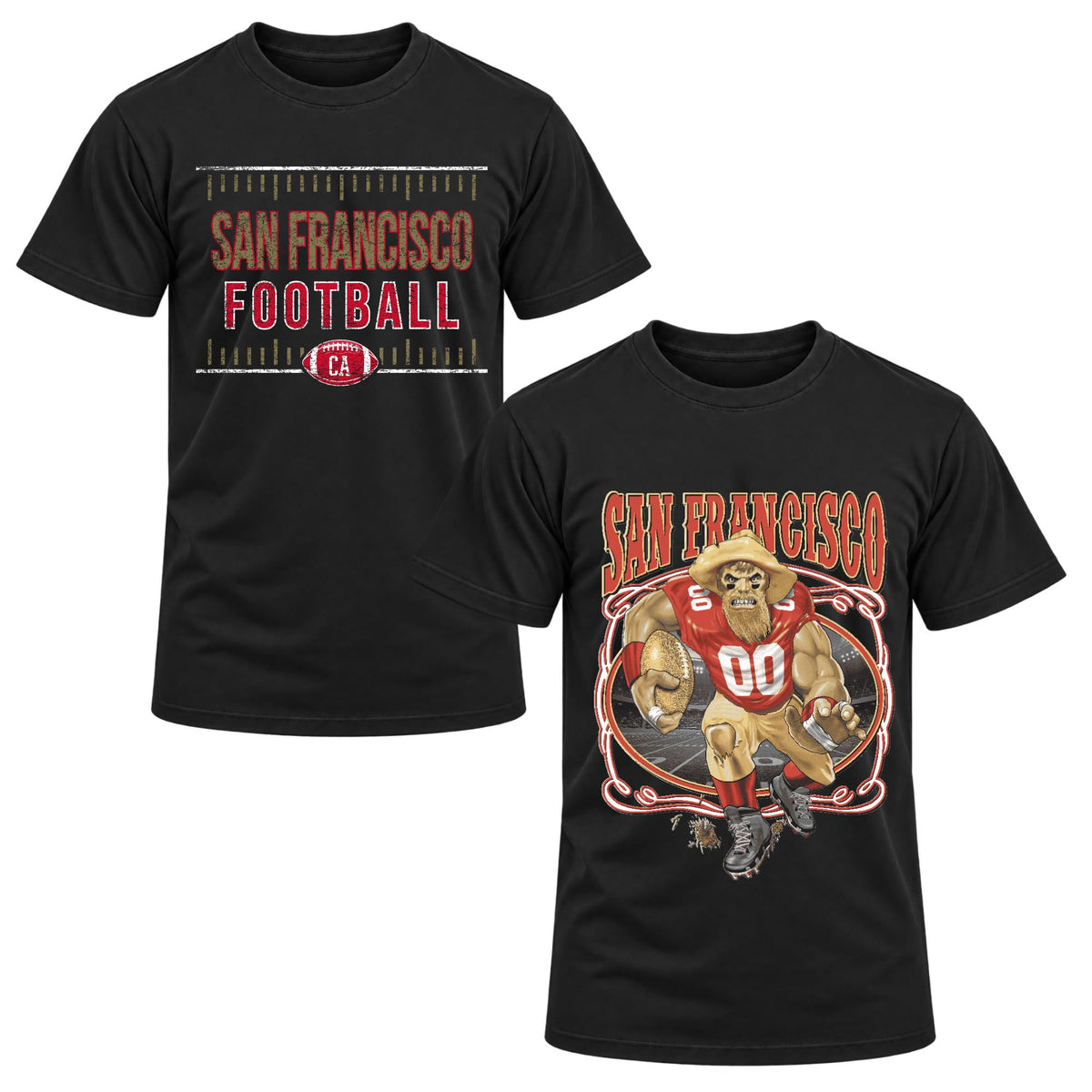 Football Fan 2 Pack Mens Tee Unisex Tshirt Graphic Football Team Tee