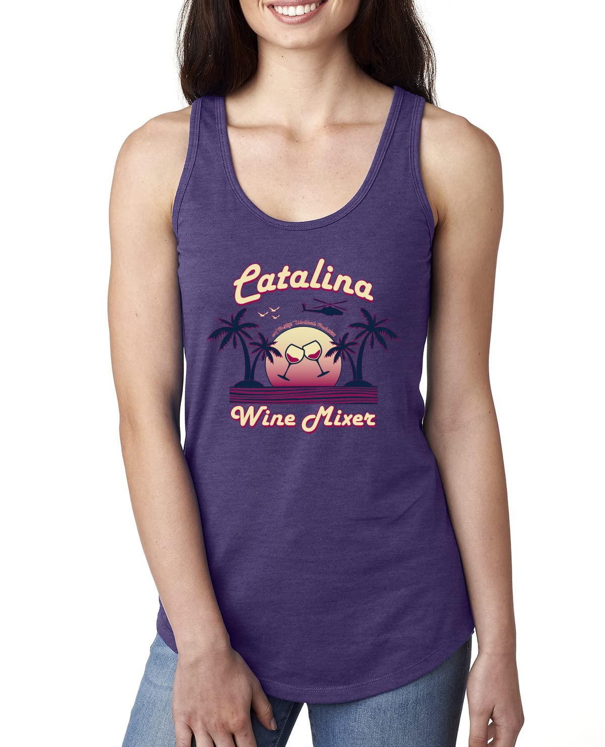 Funny Catalina Wine Mixer Island Pop Culture Ladies Racerback Tank Top