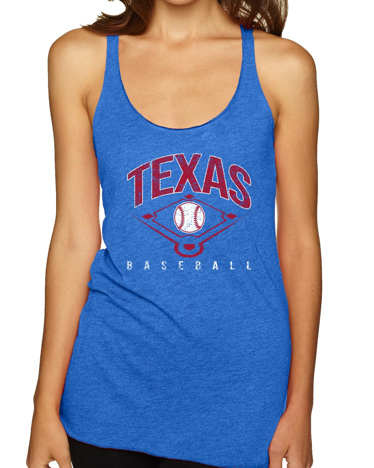 American Baseball Fan Vintage Distressed Field Sports Gift Tri-Blend Racerback Tank