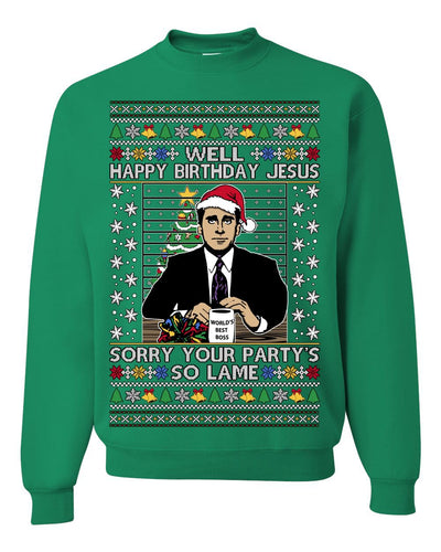Well Happy Birthday Jesus Ugly Christmas Sweater Mens Womens Sweatshirt