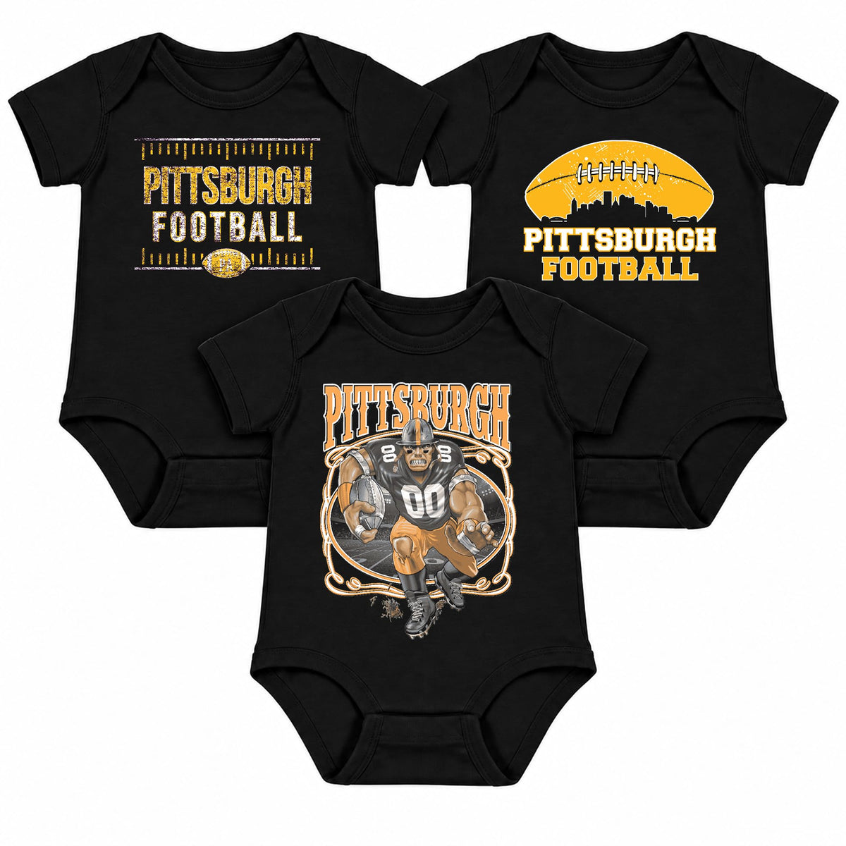 3-Pack Baby Bodysuit American Football Fan for Boys Girls Newborn Infant