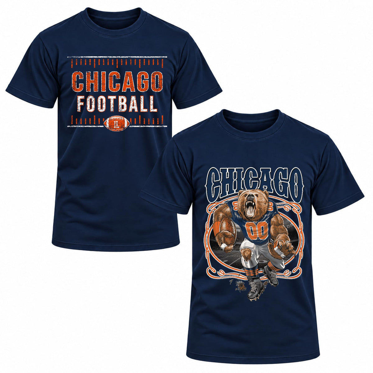 Football Fan 2 Pack Mens Tee Unisex Tshirt Graphic Football Team Tee