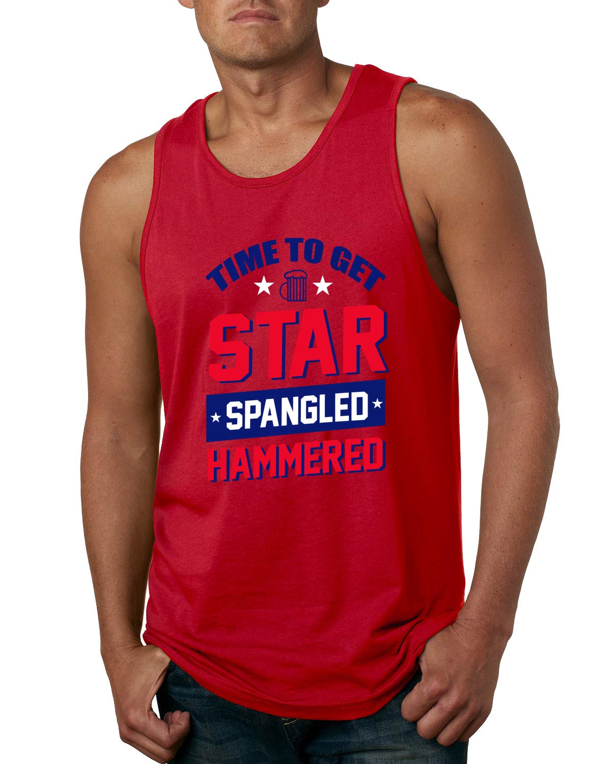Beer Bacon Guns Freedom Funny America USA Drinking Independence Day Mens Graphic Tank Top