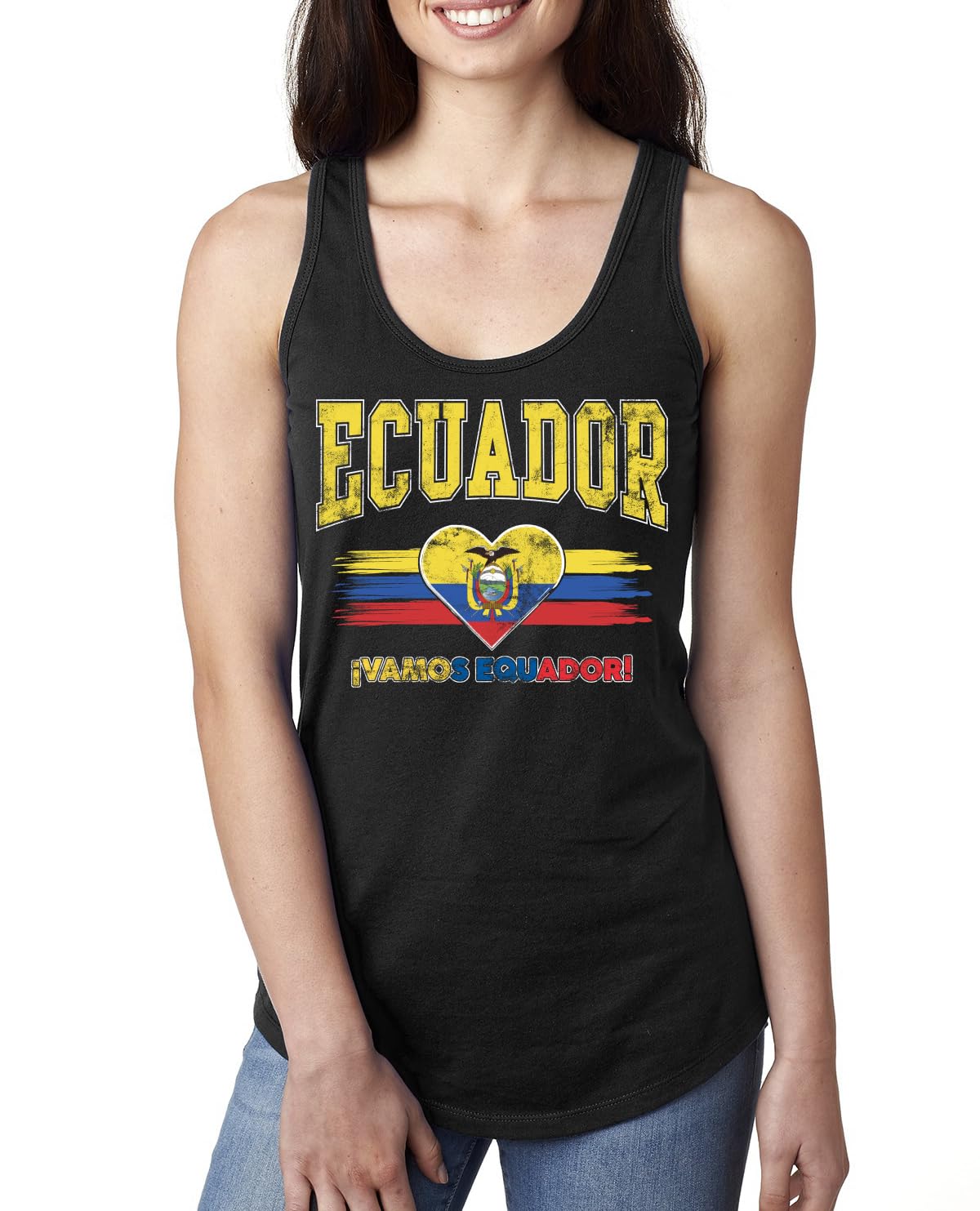 Flag Heart Soccer Fan, Women's Novelty Shirt, Game Day Gift for Her Racerback Tank Top