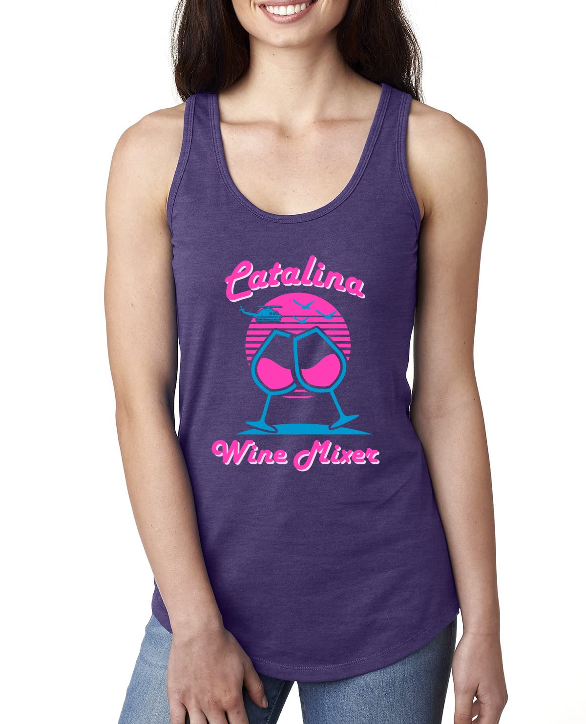 Funny Catalina Wine Mixer Island Pop Culture Ladies Racerback Tank Top
