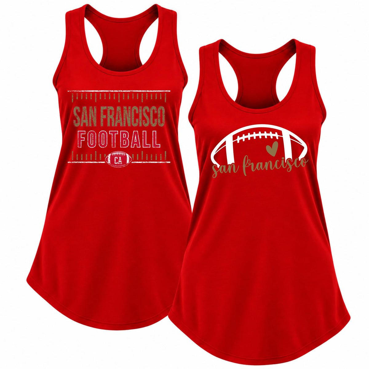 Vintage American Football Team 2 Pack Sports Ladies Racerback Tank Top