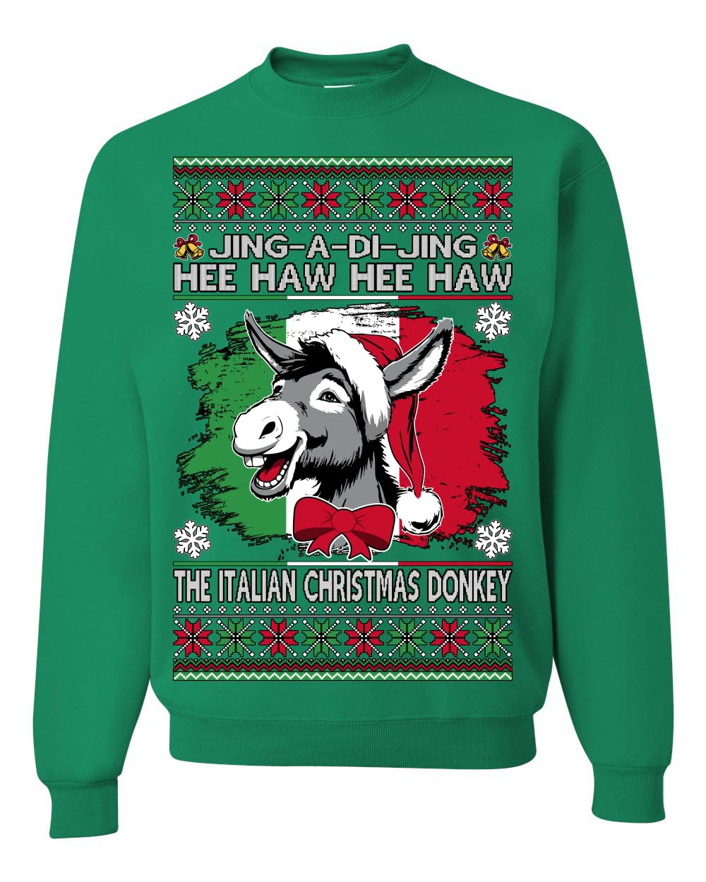 Funny Italian Christmas Donkey Ugly Christmas Sweater Crewneck Sweatshirt