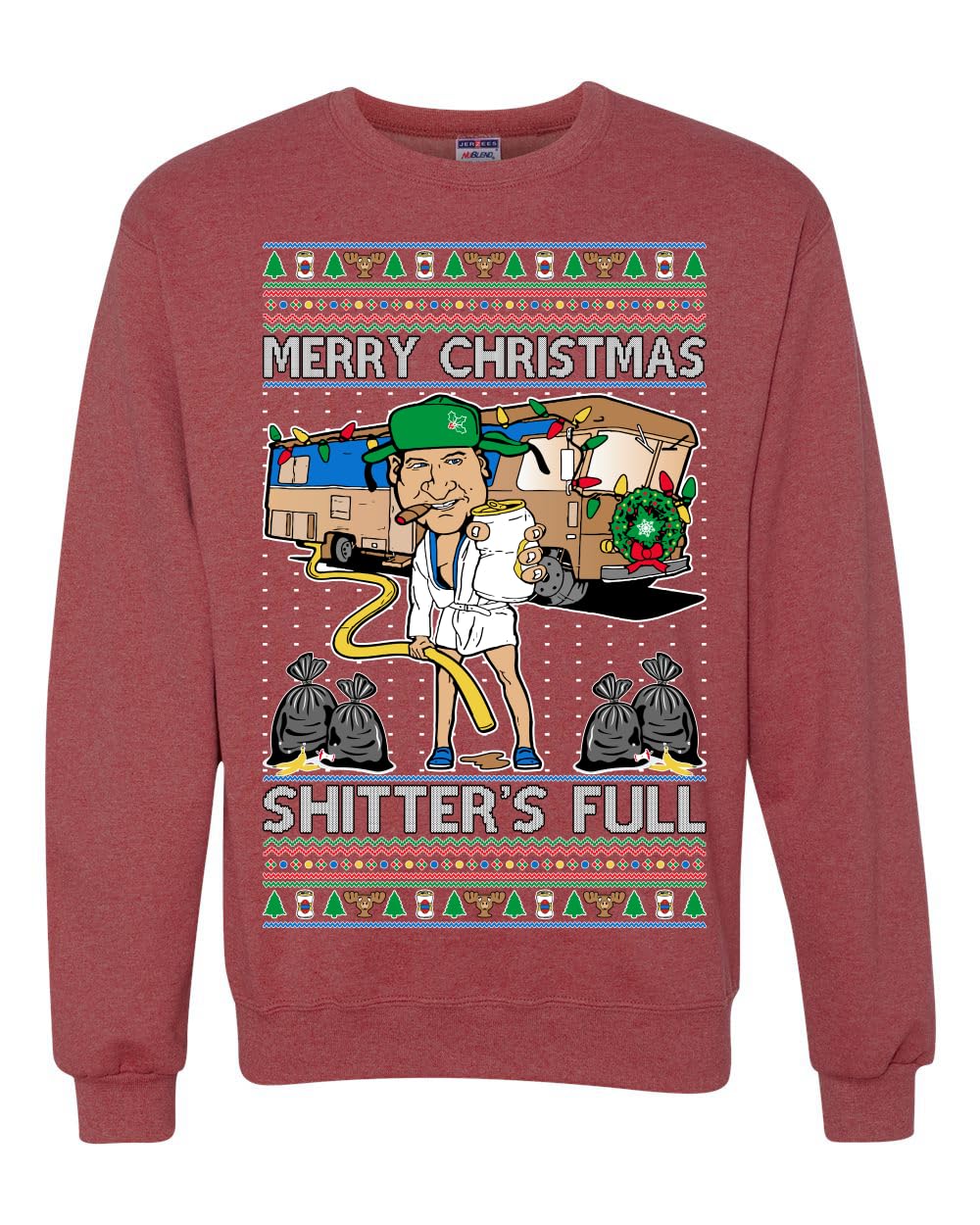 Merry Christmas Shitter's Full Ugly Christmas Sweater Unisex Crewneck Sweatshirt