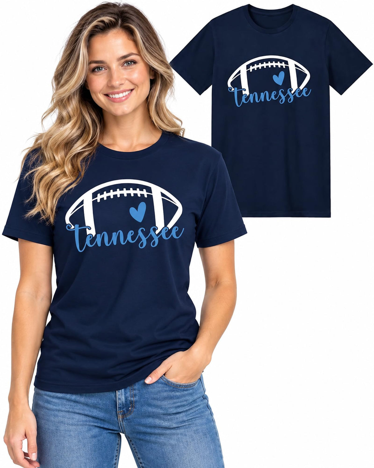 Womens Football Fan Cotton Tee Graphic We love City T Shirt