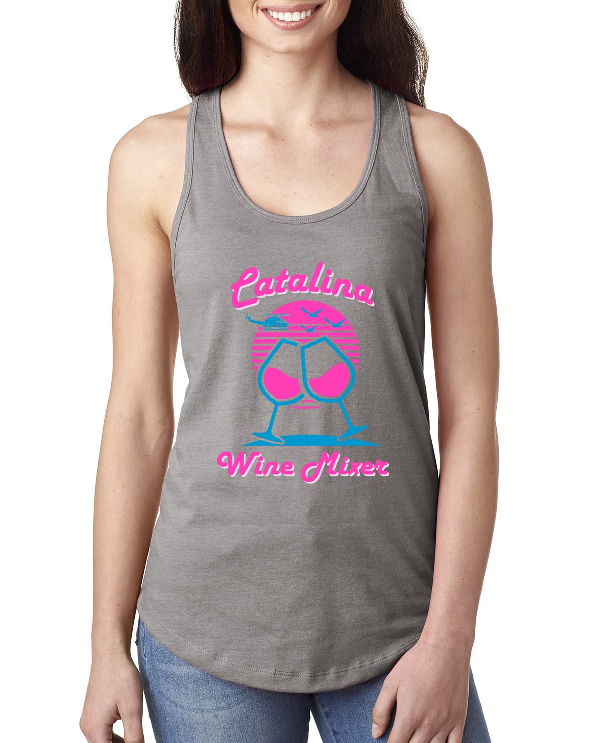 Funny Catalina Wine Mixer Island Pop Culture Ladies Racerback Tank Top