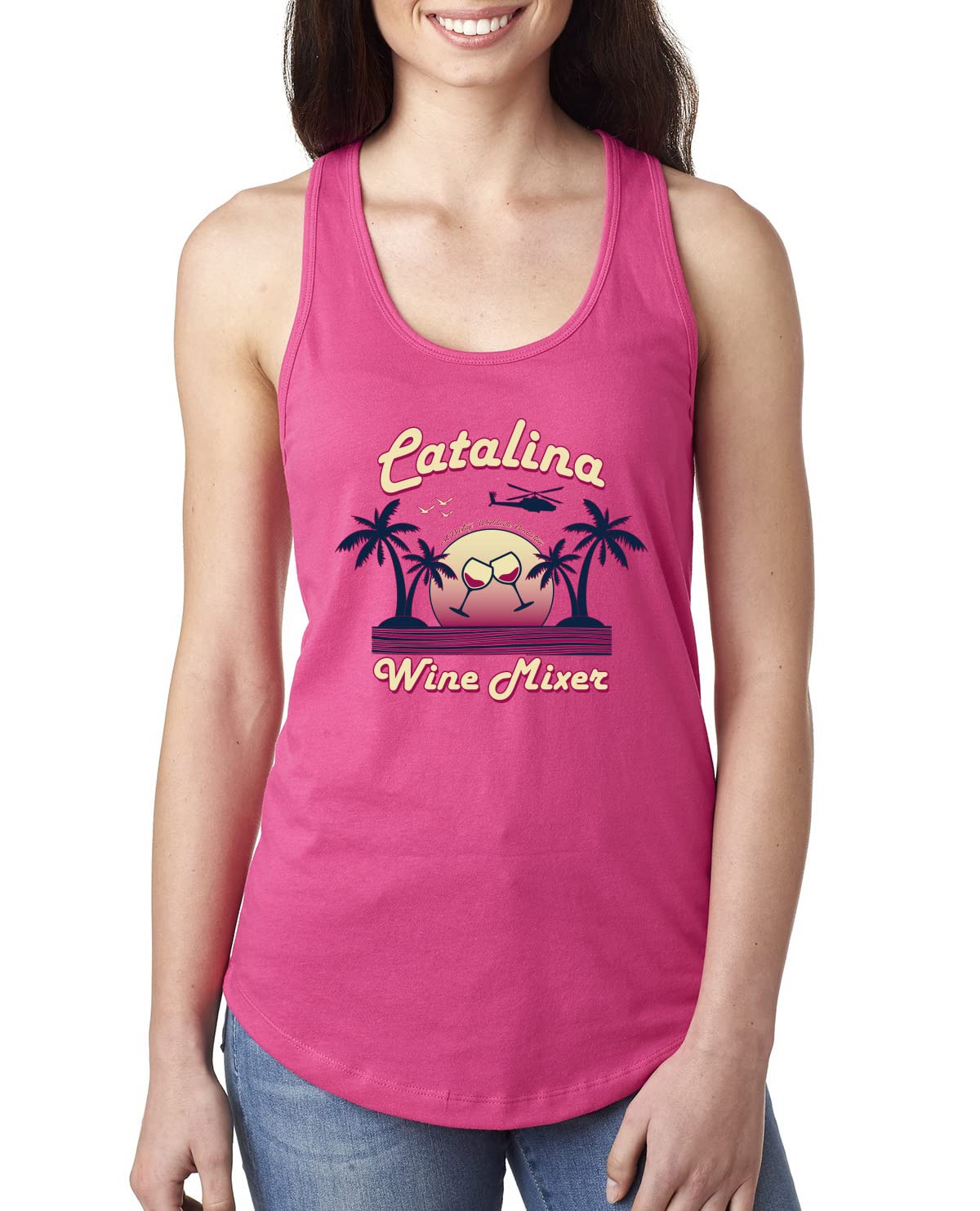 Funny Catalina Wine Mixer Island Pop Culture Ladies Racerback Tank Top