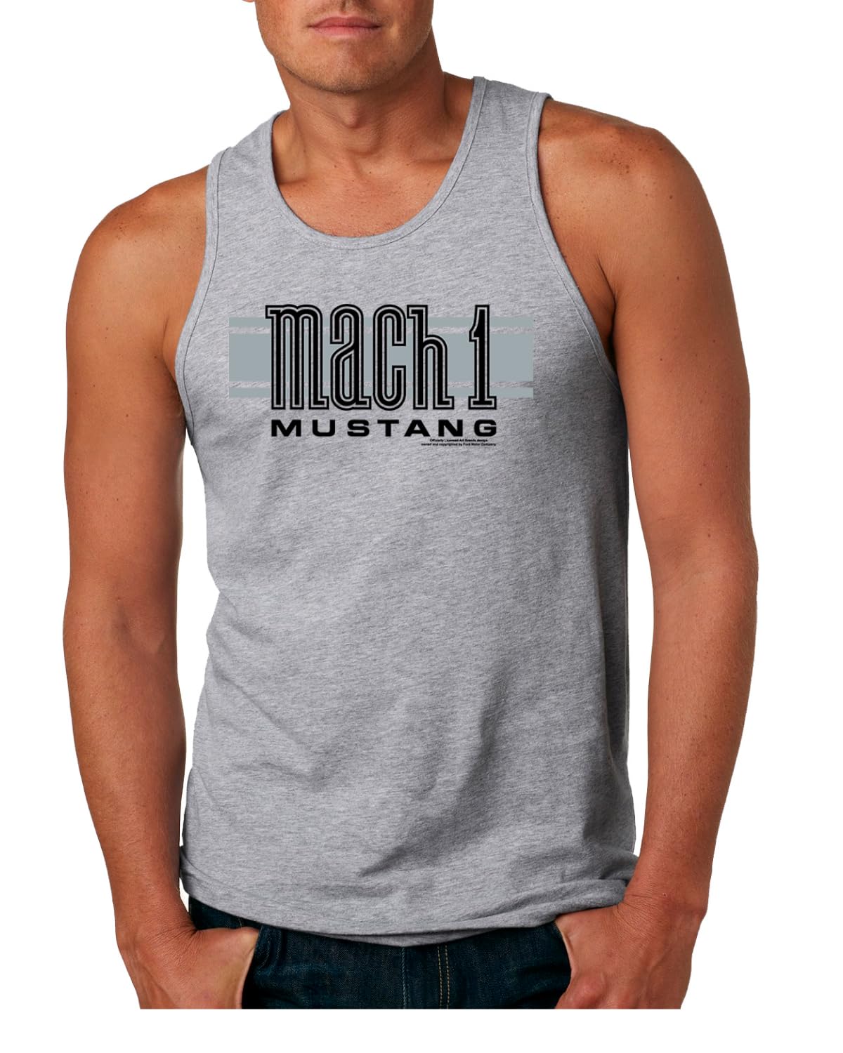 Mach 1 Ford Mustang Classic Racing Stripe Logo | Novelty Merch Racing Merchandise Cars and Trucks Mens Tank Top