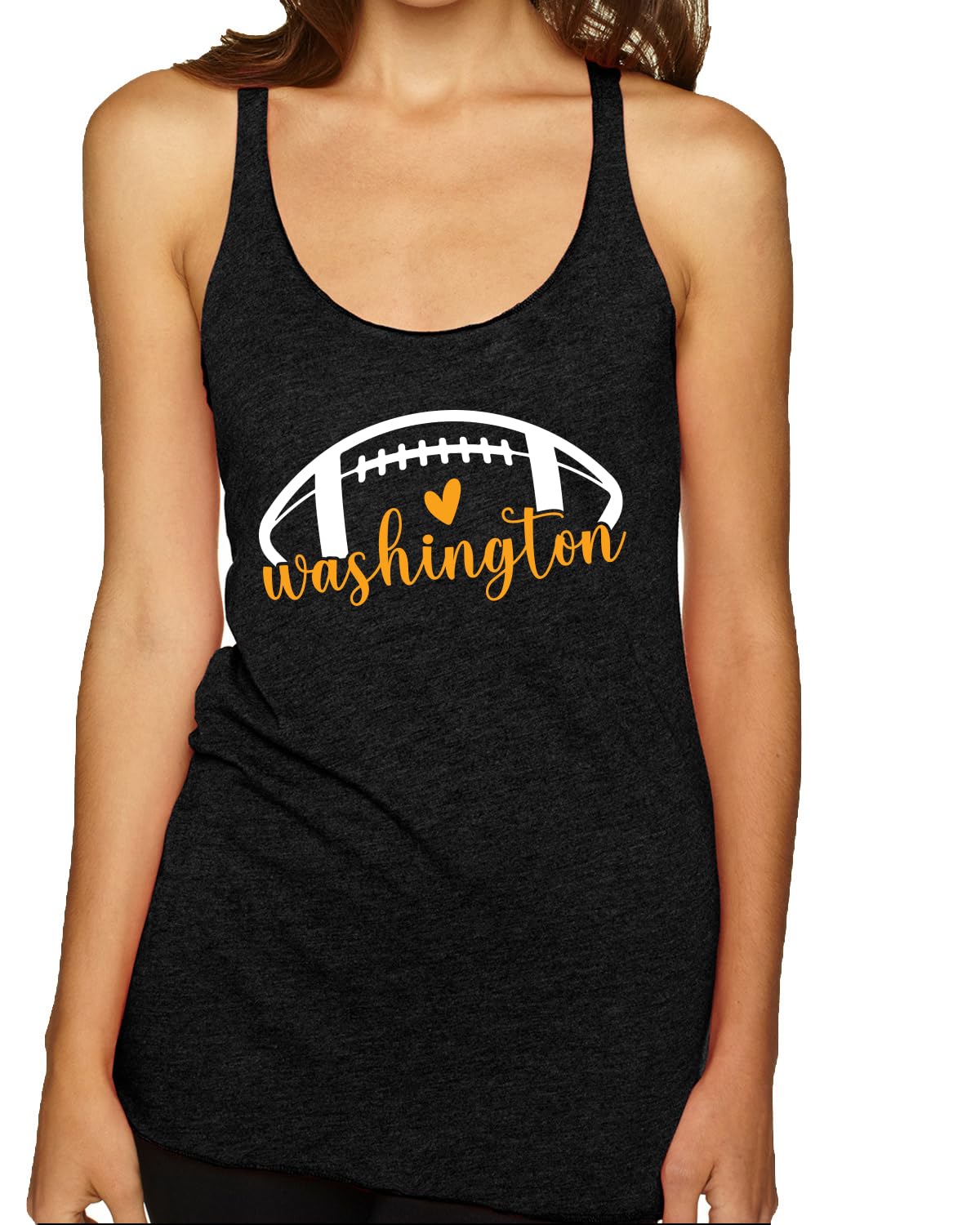 Football Hometown Fan Heart Script Writing Sports Tri-Blend Racerback Tank Top
