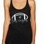 Football Hometown Fan Heart Script Writing Sports Tri-Blend Racerback Tank Top