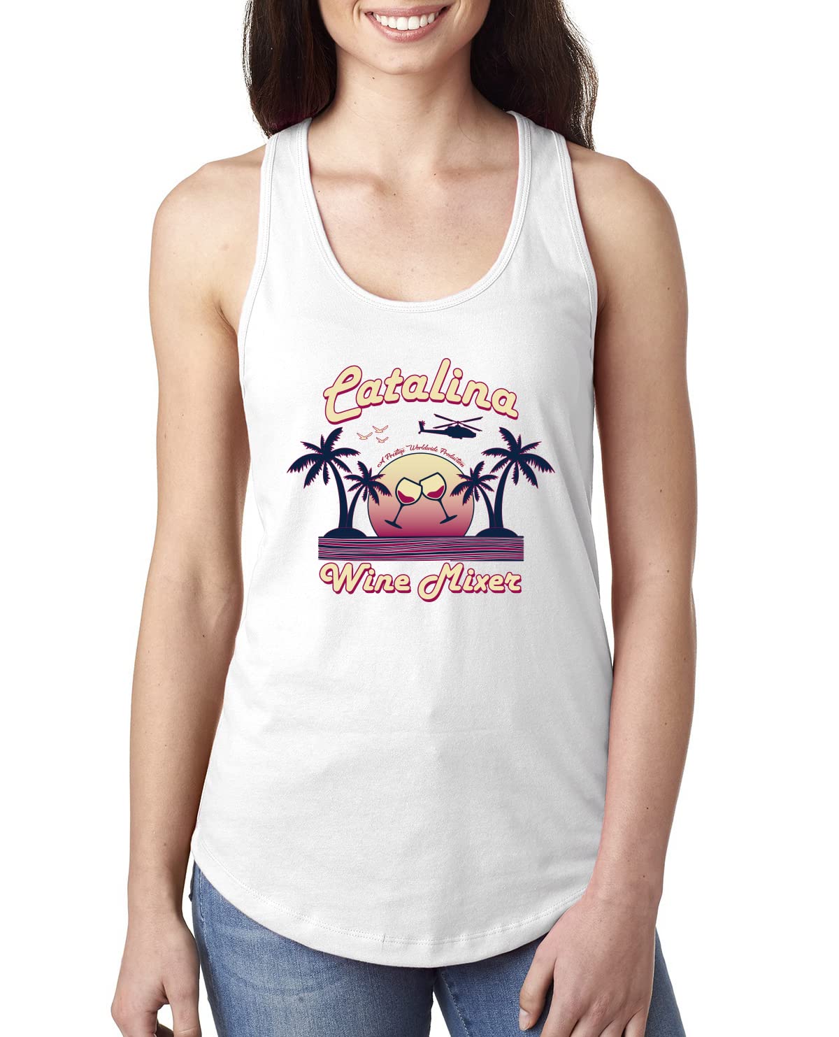 Funny Catalina Wine Mixer Island Pop Culture Ladies Racerback Tank Top