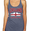 Flag Heart Soccer Fan | Women's Novelty Shirt | Game Day Gift for Her Tri-Blend Racerback Tank Top