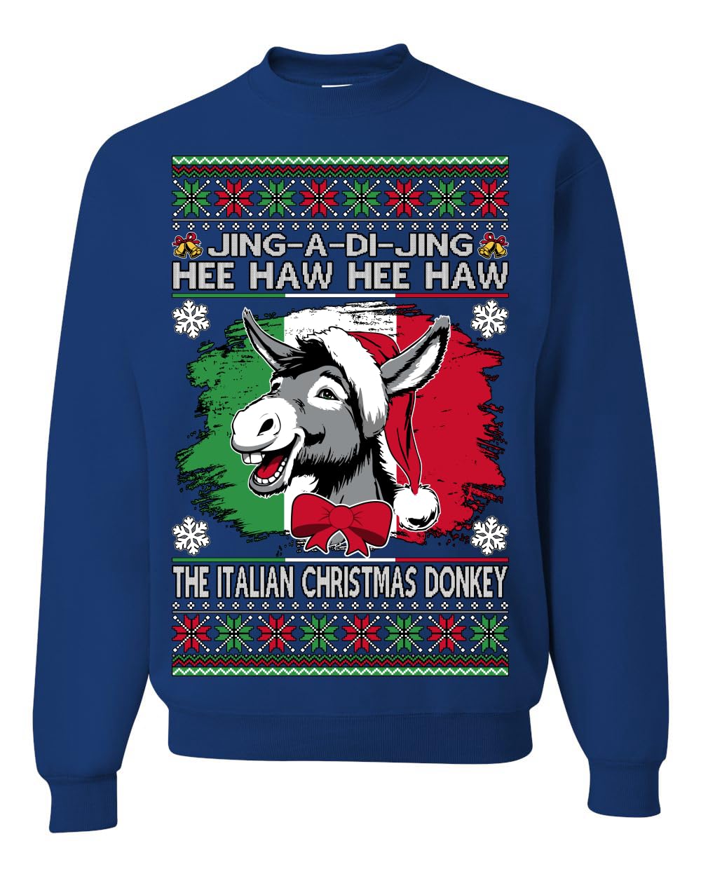 Funny Italian Christmas Donkey Ugly Christmas Sweater Crewneck Sweatshirt