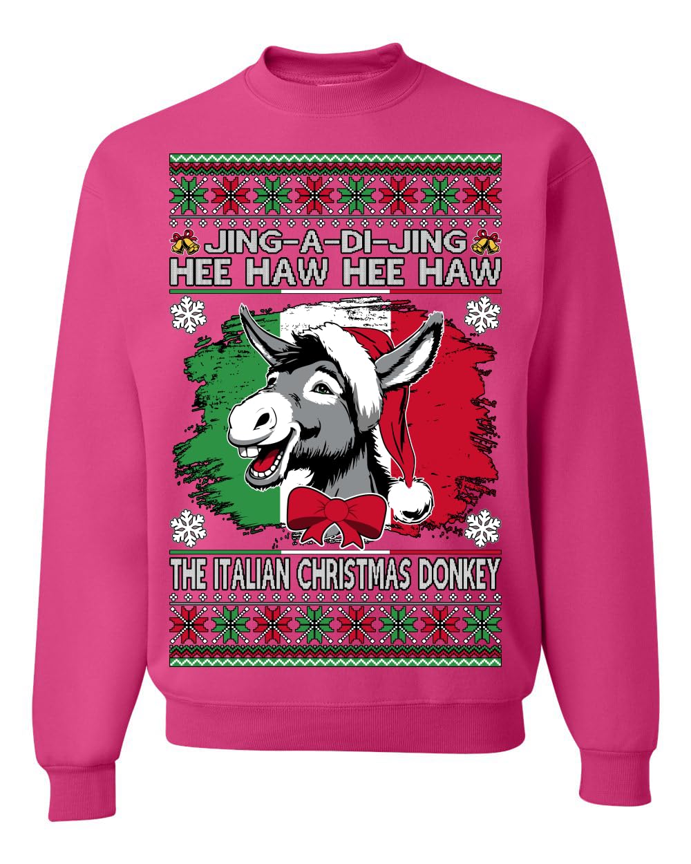 Funny Italian Christmas Donkey Ugly Christmas Sweater Crewneck Sweatshirt