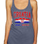 Flag Heart Soccer Fan | Women's Novelty Shirt | Game Day Gift for Her Tri-Blend Racerback Tank Top