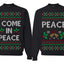 I Come in Peace Couples Sweatshirt Ugly Christmas Matching Crewneck Sweater