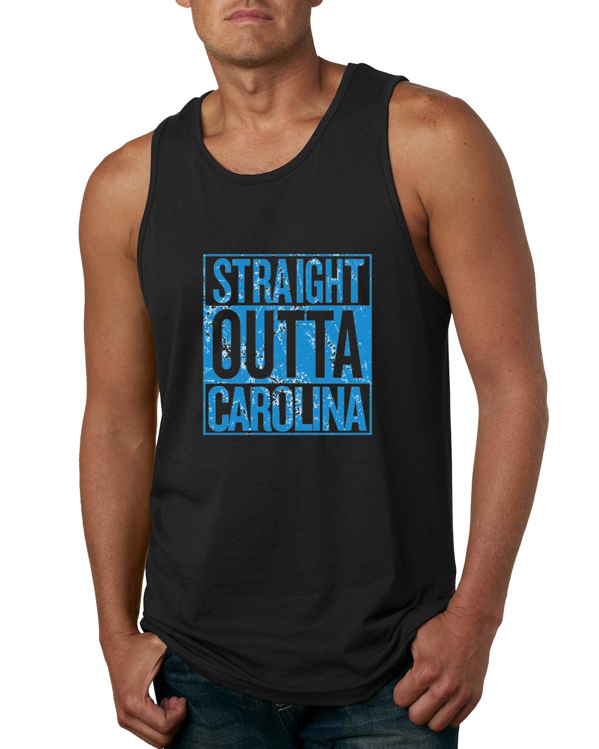Straight Outta State Fan Fantasy Sports Mens Graphic Tank Top