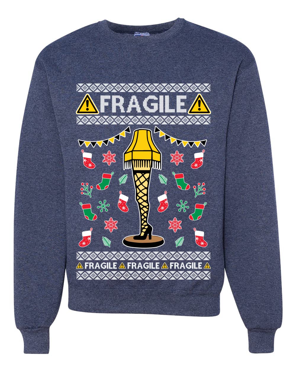 Fragile Leg Lamp Ugly Christmas Sweater Unisex Crewneck Graphic Sweatshirt