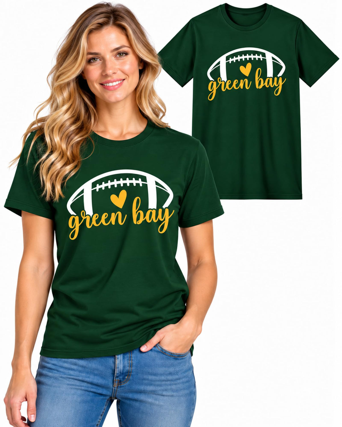 Womens Football Fan Cotton Tee Graphic We love City T Shirt