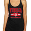 Flag Heart Soccer Fan | Women's Novelty Shirt | Game Day Gift for Her Tri-Blend Racerback Tank Top