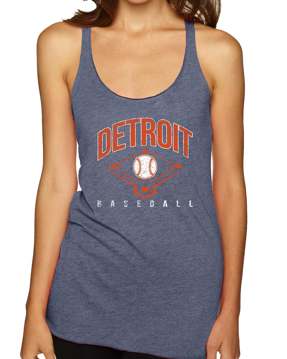 American Baseball Fan Vintage Distressed Field Sports Gift Tri-Blend Racerback Tank