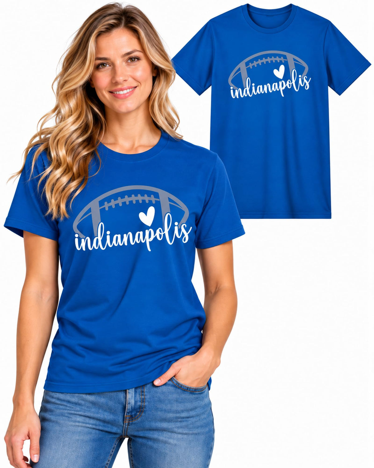 Womens Football Fan Cotton Tee Graphic We love City T Shirt