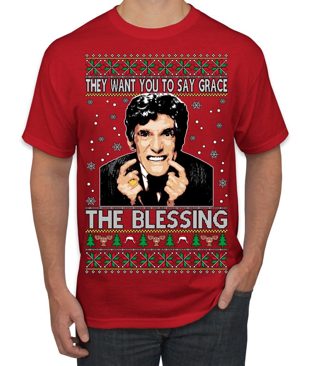 Funny Uncle Louis Classic Holiday 80s Xmas Movies Ugly Christmas Men's T-Shirt
