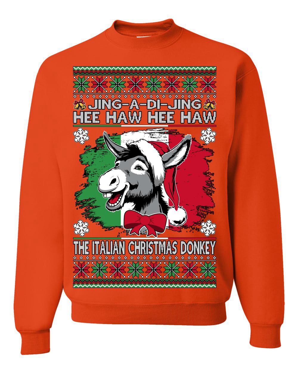 Funny Italian Christmas Donkey Ugly Christmas Sweater Crewneck Sweatshirt