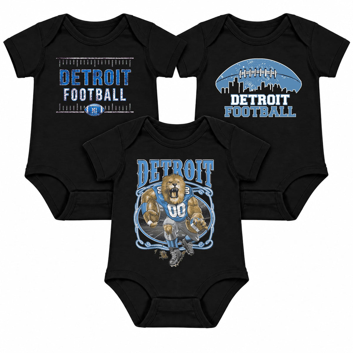 3-Pack Baby Bodysuit American Football Fan for Boys Girls Newborn Infant