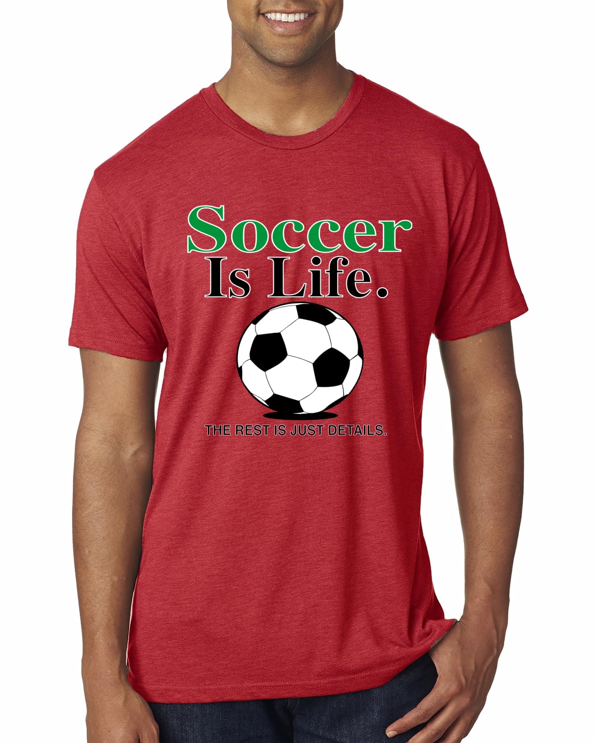 Soccer is Life, the Rest is Just Details Retro 90s Sports Mens Premium Tri Blend T-Shirt