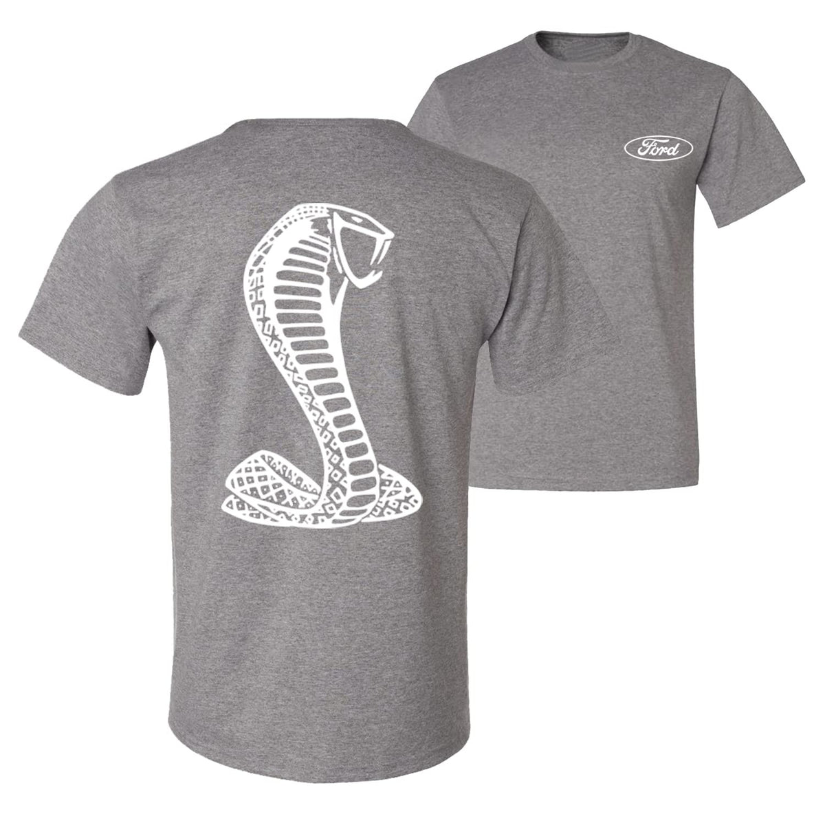 Retro Ford Shelby Cobra Emblem Vintage White Logo  Front and Back  Cars and Trucks Men's T-Shirt