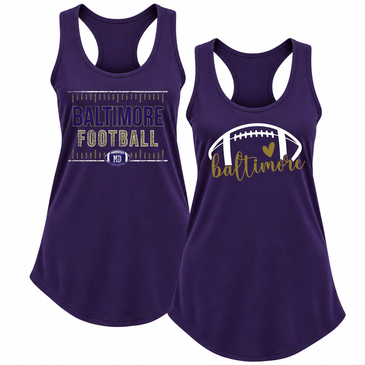 Vintage American Football Team 2 Pack Sports Ladies Racerback Tank Top